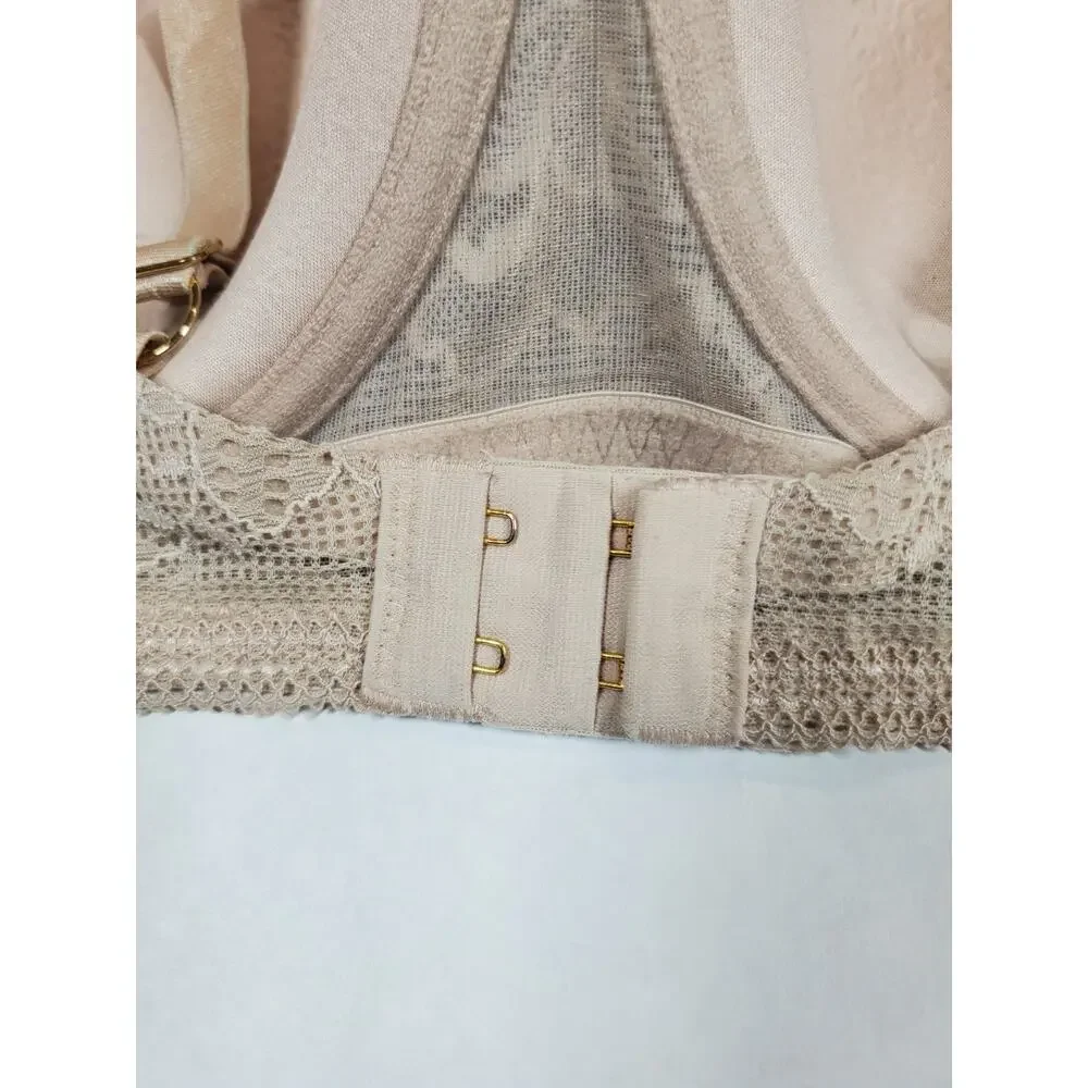 ThirdLove‎ Nude Graphic Lace Demi Bra Size 38E Underwire Lace Beige